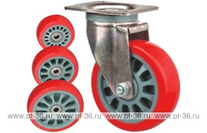 Колесо поворотное с площадкой Lema FC2-TPU-150-200-6